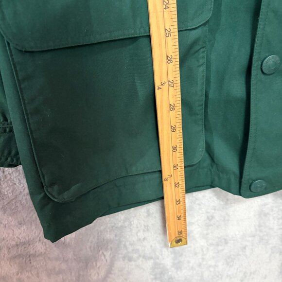 Vintage Eddie Bauer Jacket Mens Large Forest Green Plaid Flannel Lined No Hood - Picture 10 of 12